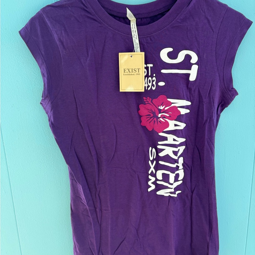 Purple St. Maarten Graphic Tee